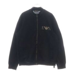 EMPORIO ARMANI (エンポリオアルマーニ) Logo Zip Through Sweatshirt ロゴ刺繍 ジップアップ スルー スウェットシャツ 111532 0A571 ブラックのサムネイル