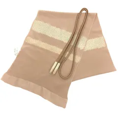 京やQ679 正絹 和装小物2点セット 帯揚げ帯締めセット ピンクベージュ 鹿の子絞り 金箔 ちりめん 特選金銀糸 撚り房 変わり組紐 フォーマル〜カジュアルまでOK 未使用