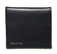 未使用 ポールスミス 小銭入れ コインケース PSC750 ボックス型 ブラック 黒 メンズ レディース ピンストライプ マルチカラー Paul Smith