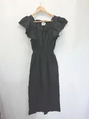 ◇ ⊂ ACYM アシーム ウエストゴム フレアスリーブ オールインワン サイズF ブラック レディース E  【1506180011731】