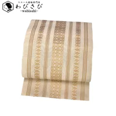 夏帯 名古屋帯 本場筑前博多織 紗献上 東京白茶色 O-5215