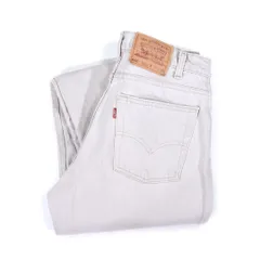 90s リーバイス 550 USA製 デニムパンツ 先染め パールグレー カラーデニム 95年製 リラックスフィット ジーンズ Levis W30相当 古着 @EA0255