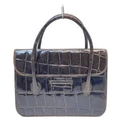 GIORGIOARMANI(ジョルジオアルマーニ) ハンドバッグ - ダークブラウン 型押し加工 レザーのサムネイル