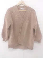 ◇ GLOBAL WORK グローバルワーク 長袖 ニット カーディガン サイズF ベージュ系 レディース E  【中古】 【1305250018867】