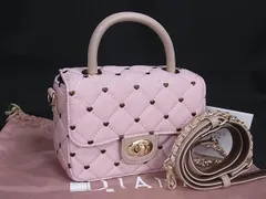 ■極美品■ DIANA ダイアナ キャンバス ハート柄 2WAY クロスボディ ハンドバッグ ショルダー 斜め掛け ライトピンク系 FT0386