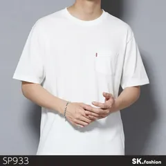 美品 LEVI'S リーバイス トップス Tシャツ 半袖 無地 胸ポケット ゆったり シンプル 　ホワイト　 【SP933-00】 送料無料　古着　メンズ