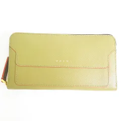 マルニ MARNI サフィアーノレザー ジップアラウンド ウォレット 長財布 PFMOE11U07 LV520 グリーンベージュ 2sa6550のサムネイル