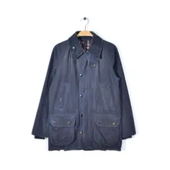 94年製 バブアー イギリス製 ビデイル オイルドジャケット コットン ネイビー 3ワラント BARBOUR BEDALE 90s ヴィンテージ オールド サイズS相当 古着 @DZ0411