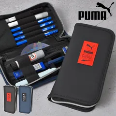 ペンケース PUMA プーマ 筆箱 小学生 男の子 男子 中学生 高学年 PM570 シンプル 黒 青 ブラック ネイビー ブルー コンパクト スリム ブック型 ブックタイプペンケース ペンポーチ ペンホルダー 多機能のサムネイル