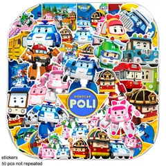 【匿名発送】ロボカーポリー　　防水ステッカー　シール　 50枚セット　ご褒美シール