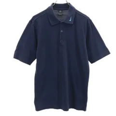 ナイキ ボーダー柄 ゴルフ 半袖 ポロシャツ M ネイビー NIKE メンズ