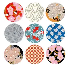 エクスペリエンスデザイン XPデザイン 和柄 封印 封かん シール 桜 菊 花 小花 金魚 ギフトシール 招待状 案内状 お礼 感謝 ラベル ステッカー(和柄9種 450枚,  約4 cm)