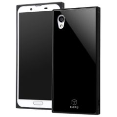 イングレム AQUOS sense2/Android One S5 耐衝撃ガラスケース KAKU/ブラック IQ-AQSE2K1B/B