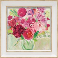 大野剛正 好日 アクラス画 ガラス絵 油絵 油彩画 フラワー 花 絵画