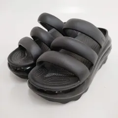 crocs メガクラッシュトリプルストラップ サイズM4/L6 22cm サンダル ブラック レディース クロックス【中古】4-0802S♪