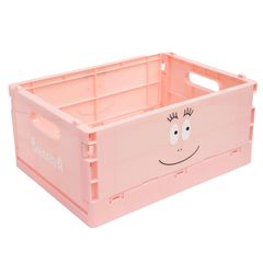 【おまけ付き】RAKUSE ( ラクセ ) バーバパパ 収納ボックス ( ピンク ) 折り畳み式 コンテナ 折りたたみコンテナ スタッキング ( 重ねられる / 折り畳める ) ピンク (バーバパパ)