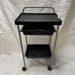 【中古】キャスター付きワゴン　ブラック　理美容室にどうぞ★