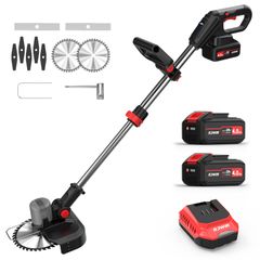 ナウィン 充電式草刈機 4.0Ah大容量バッテリー2個 ブラシレスモーター 枝切り 芝生 農園 畑 雑草 20V 草刈り機 93-127cmまで伸縮 最大9インチの刃が取付できる (９インチ式)