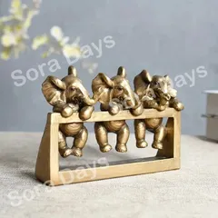 置物 オブジェ 象 ぞう インテリア かわいい おしゃれ 北欧 ペットアート レジン オーナメント 子供部屋 リビング 模造銅 アンティーク ギフト プレゼント ホリデー デコレーション 小物 雑貨 玄関 卓上 置き物 動物 3匹セット ナチュラル