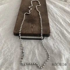 オールステンレス製 ボールチェーンロングロングネックレス 幅6mm