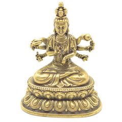 千手観音菩薩 金属製 ミニサイズ 6cm 仏像 6本腕