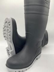 TPE安全長靴 つや消し黒 M〜3L 25〜28cm しなやか軽量 ロング丈セーフティブーツ 鋼鉄先芯入り 防滑 抗菌 防臭 ブラック 土木建築 CB-325 マットブラック