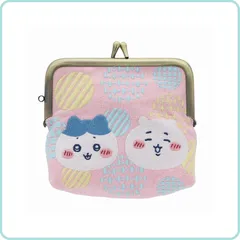 ちいかわ 畳刺繍がま口ミニポーチ ちいかわ&ハチワレ S2323583 サンスター文具 限定 コインケース 小物入れ ポーチ ケース 刺繍 ピンク かわいい