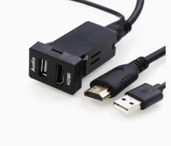USBオーディオUSB入力ポート ＆ HDMI入力ポート ＾オーディオ中継 ケーブル 延長 線 スイッチホールパネルトヨタ車系用