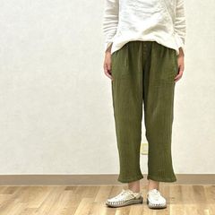綿100% ダブルガーゼ ワイドパンツ パンツ レディース ボトムス コットン 綿 男女兼用 ウエストゴム イージーパンツ リラックス リゾート 旅行 部屋着 天然素材