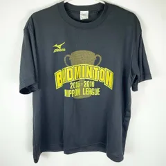 ミズノ 半袖 Tシャツ ゲームシャツ 2015-16 日本リーグ L ブラック MIZUNO バドミントンウェア