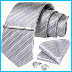 【新着商品】[DiBanGu] ネクタイ ストライプ ネクタイ ハンカチ カフスボタン タイピン セット 結婚式 ビジネス 入学式 卒業式 忘年会