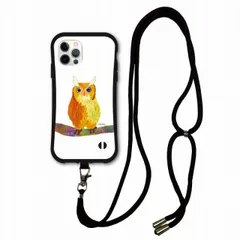 [iPhone14 Plus] スマホショルダー付 アニマル柄 動物 iPhone15 Pro i-coronケース iPhone 14 Pro 14 Plus 13 12 11 XR スマホケース 肩掛け 斜め掛け スマホ ショルダーストラップ ミミズク ブ