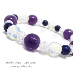 天然石 パワーストーンブレスレット アメジスト オパール ラピスラズリ クラック水晶 レディース アクセサリー DB0087