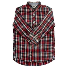 EDIFICE エディフィス チェックシャツ 赤 青 Yシャツ レディース サイズ40  Lサイズ