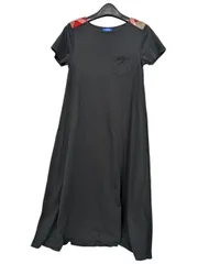 クレストブリッジ ブルーレーベル ワンピース 半袖 ロングワンピース ブラック 黒 チェック レッド 38 レディース BLUE LABEL CRESTBRIDGE