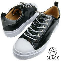 SLACK スラック CLUDE BLACK/WHITE ブラック【送料無料】メンズ レディース スニーカー ガラスレザー 本革