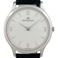 ジャガー・ルクルト JAEGER-LECOULTRE マスター ウルトラスリム 145.6.79 腕時計 Pt950 レザー 手巻き シルバー メンズ 【中古】