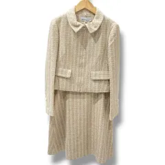 新品 未使用 タグ付 JUNKO SHIMADA ジュンコシマダ ラメ ツイード スカート スーツ セットアップ  ジップアップジャケット 88-81112311 カーキー サイズ38 レディース 春 ゴーゴー古着久喜倉庫 No.名溝709