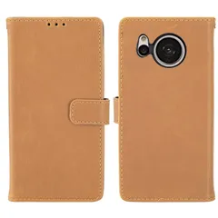 【人気商品】【 Viesa 】クラシックレトロ 手帳型 ケース AQUOS sense7 plus Softbank 対応 SHARP スマホケース (ブラウン) PU革 財布型 マグネット式 カード入れ スタンド機能 横開き 衝撃吸収 薄型 手帳ケース シャ