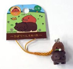 [중고] 키홀더 마스코트(캐릭터) 카피바라씨 뿌리내기(오렌지) [카피바라씨~키보린 목조 곰~] 홋카이도 한정