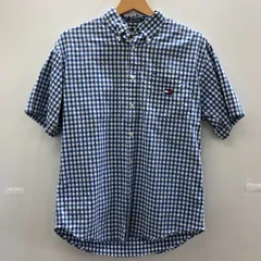 TOMMY HILFIGER/トミーヒルフィガー 90年代 フラッグタグ 半袖シャツ チェック ボタンダウン ビンテージ 90's インドネシア製 メンズ L ブルー/ホワイト