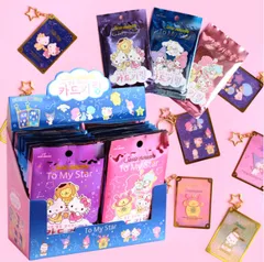 海外正規品 サンリオ 韓国 カード キーリング 1枚（ランダム）　キティ マイメロ クロミ