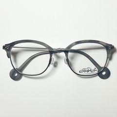未使用・新品】イタリア社 彫付き 灰色 シルバー メガネ | 純正ケース・クロス付き | サーモント ブロータイプ