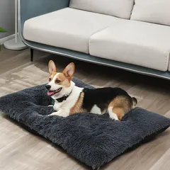 【数量限定】ペットベッド 角型 丸洗い Qhoculi 犬ベッド 猫ベッド ふわふわ 犬 もふもふ 暖かい ペットクッション 洗える ペットマット 保温防寒 寒さ対策 滑り止め ペットクッション もこもこ ぐっすり眠る ペット用ベッド 通年 猫 犬 小動物用