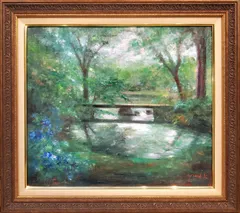 他の人発送×油彩画【ヴェローナの古橋】原画　2000年 油彩画【ヴェローナの古橋】原画2000年