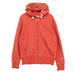 Champion チャンピオン ワンポイントロゴ 長袖 ジップパーカー M レッド レディース 古着