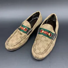 GUCCI グッチ　ホースビットローファー　 GG キャンバス グッチ ホースビット 1953〕ウェッジ ローファーベージュ