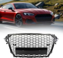 アウディ A4 B8 RS4 2013-2016 フロントバンパーグリル メッシュタイプ 外装パーツ ブラックCYB686目玉商品