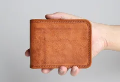 二つ折り財布 小銭入れ　ポーチ 薄い 　牛本革　コインケース　カード入れ