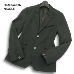 HIDEAWAYS NICOLE ハイダウェイ ニコル 通年 総裏★ スリム アンコン テーラード ジャケット Sz.46 メンズ 黒のサムネイル